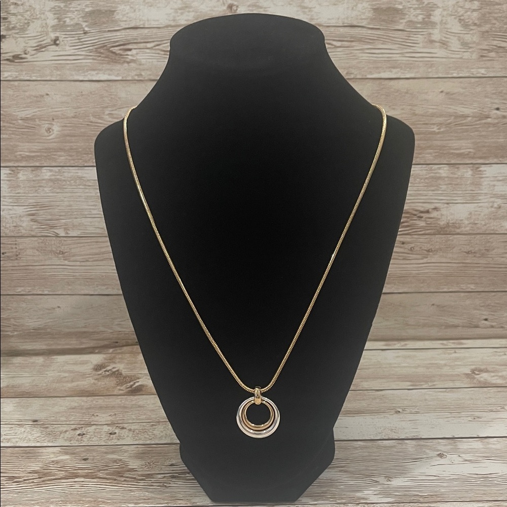 Anne Klein Gold Necklace with Circle Pendant‎